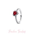thumbnail image 1 of Anillo De Plata S925 Chapado Con Logo Original Pandora Femenino Brillante Corazón Rojo Diamante Exquisita Joyería Moda Regalo Con Caja, 1 of 4