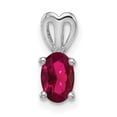 thumbnail image 1 of 925 Sterling Silver Created Ruby Necklace Charm Pendant Birthstone July, 1 of 6