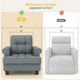 thumbnail image 3 of Barara King Accent Armchair, Single Sofa Chair, Mid-century Modern Accent Armchair Tufted Linen Club Chair-Gray, 3 of 6