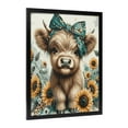 thumbnail image 2 of WFSposter Teal Highland Cow Wall Art Canvas Print Pictures 16"x24" Farmhouse Wall Decor Bedroom & Nursery Decor, 2 of 7