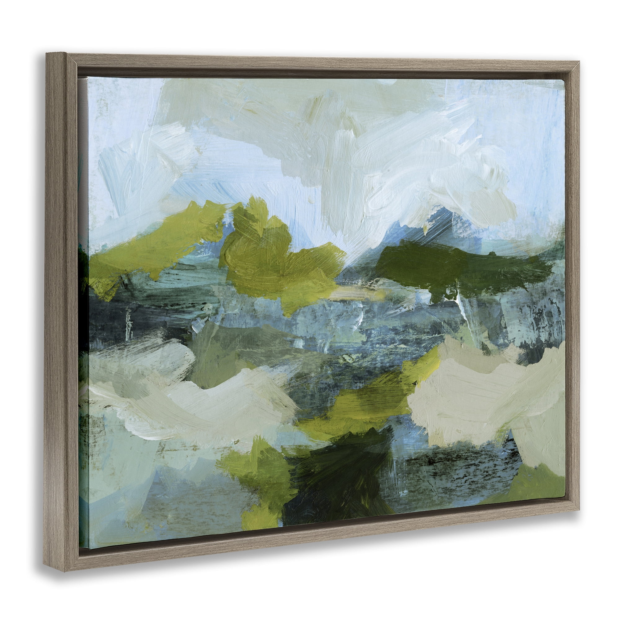 Stupell Industries Expressive Abstract Scenery Abstract Painting Brown Floater Framed Canvas Art Print Wall Art, 31 x 25