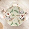 thumbnail image 4 of Ambesonne Birds and Nature Fitted Round Tablecloth, Feathers Pattern, 36"- 40" Diameter, Pale Green Fern Green, 4 of 5