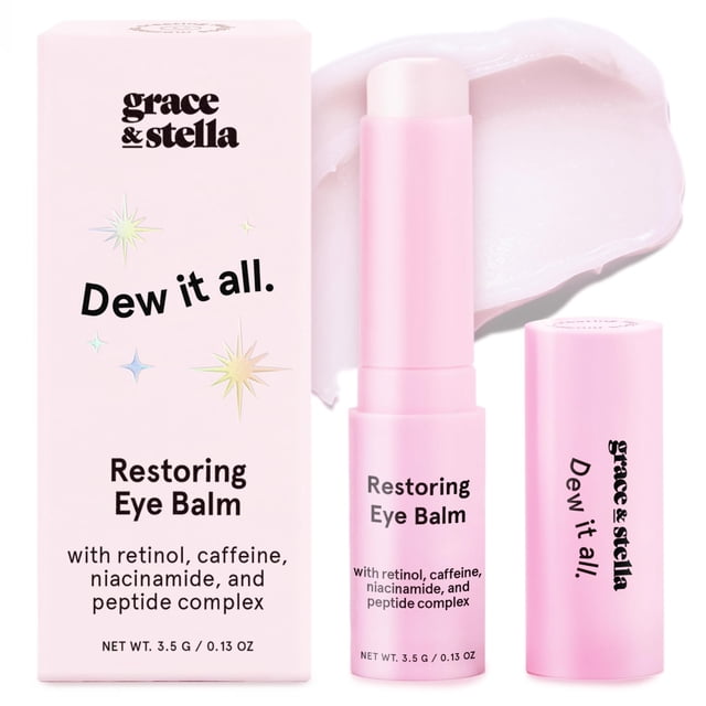 Bálsamo para ojos en barra grace & stella, 3,5 g de retinol y cafeína