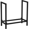 thumbnail image 1 of Industrial Rustic 24" Firewood Log Rack for Home Fireplace Decoration, Indoor/Outdoor Wrought Iron Firewood Holder, Metal Lumber Storage Rack, Black, 1 of 7