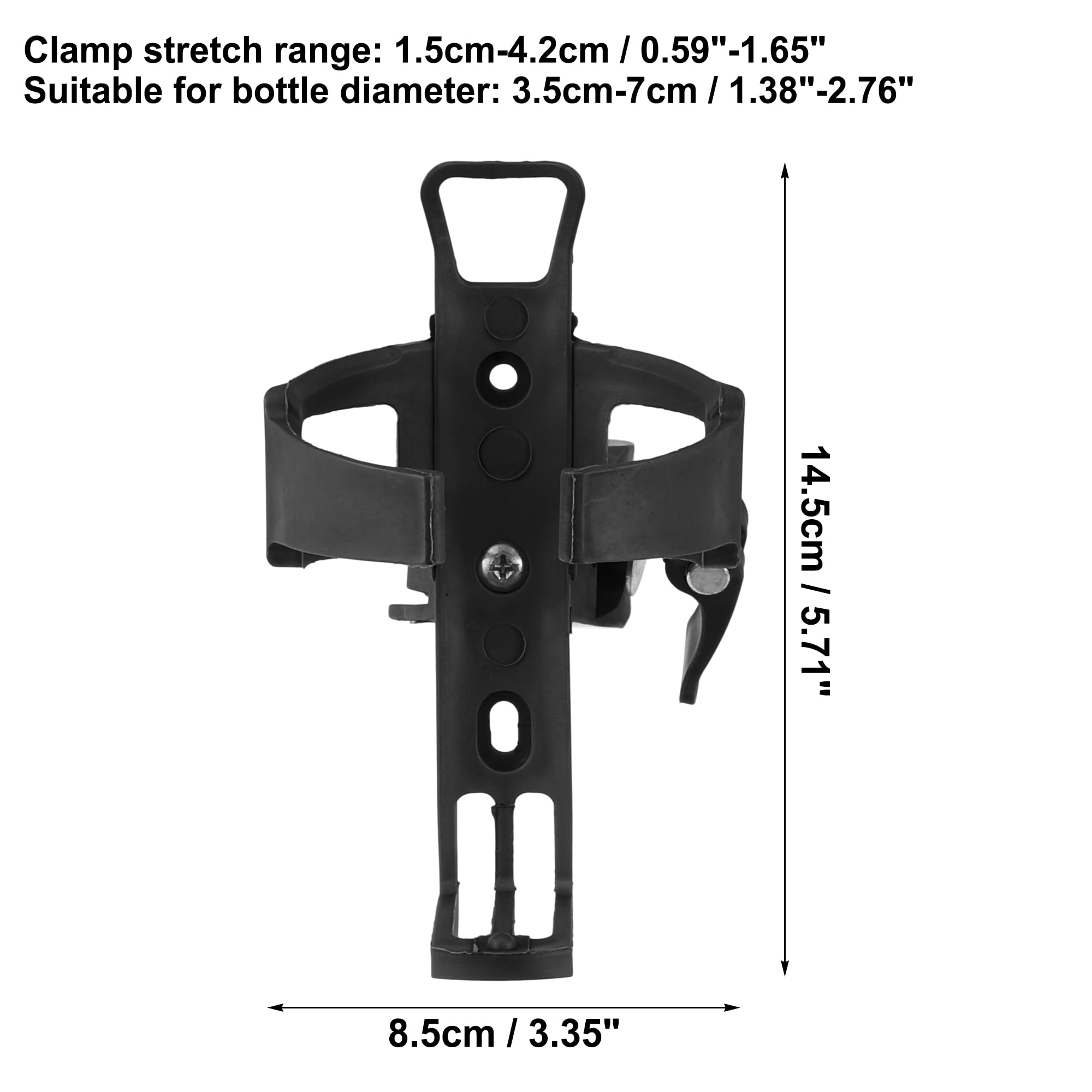 Unique Bargains Lightweight Bicycle Drink Holder for Water Bottle Cage Plastic Black