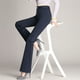 thumbnail image 4 of Pantalones rectos de cintura alta para mujer - Poliéster, cintura elástica, bolsillos - Pantalones informales para todas las estaciones, 4 of 7