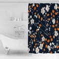 thumbnail image 4 of 72x78 Inch Shower Curtain Orange Flower Bathroom Decor Waterproof Fabric Bathtub Bath Curtains Decorative White Spring Pastoral Floral Navy Blue Extra Long Shower Curtain Set with Hooks, 4 of 6