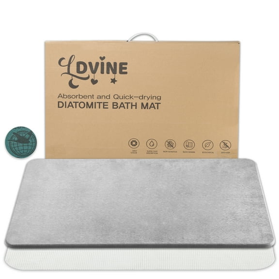 LDVINE Stone Bath mat | Ultra Absorbing diatomaceous Earth Bath mat - Quick Water Drying Crushed & Non Slip Stone mat