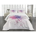 thumbnail image 3 of Ambesonne Street Quilted Bedspread Set 3 Pcs, Grunge Moth Dragonfly, King Size, Black White and Purple, 3 of 5