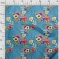thumbnail image 2 of oneOone Cotton Poplin Medium Blue Fabric Flower Artistic Quilting Supplies Print Sewing Fabric By The Yard 56 Inch Wide, 2 of 4