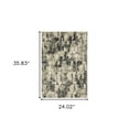 thumbnail image 3 of 2' X 3' Grey Beige Charcoal And Blue Abstract Power Loom Stain Resistant Area Rug, 3 of 10