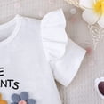 thumbnail image 5 of SILVERCELL 6M-3T Toddler Baby Girls Flower Outfit Flower&Letter Print Short Sleeeve Tops T-Shirt + Button Skirt Dress Shorts Summer Two Piece Clothes Set, 5 of 9