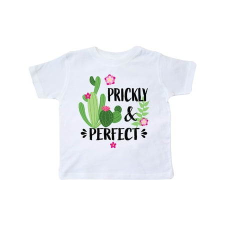 

Inktastic Cactus Prickly and Perfect with Pink Flowers Gift Toddler Boy or Toddler Girl T-Shirt