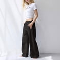 thumbnail image 7 of YOZGXEG Wide Leg Pants Women Women Wide Leg Interior Baggy Casual Barrel Elastic Waist Athletic Sweatpants Black S-3Xl, 7 of 7