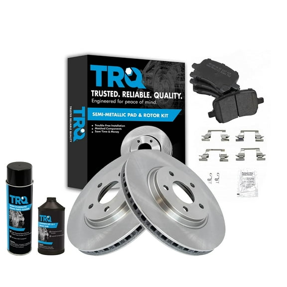 TRQ Front Brake Pad & Rotor Kit Premium Semi-Metallic w/Chemicals BKA15363