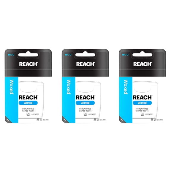 Reach Dental Floss - Waxed Unflavored 55yd (Pack of 3)
