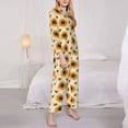 thumbnail image 3 of Daiia Sunflowers And Bee for Women's Long-Sleeved Pajama Set – Soft & Comfortable Sleepwear Button-Up Pajamas Cozy Lounge Wear-X-Large, 3 of 7