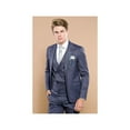 thumbnail image 2 of Men 3pc European Vested Suit WESSI by J.VALINTIN Extra Slim Fit JV17 Navy Blue, 2 of 11