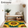 thumbnail image 3 of ODIKA 2'x3' Machine Washable Non-Slip Area Rug, Vibrant Sunflower Blossom Arrangement Decorative Accent High Traffic Rug, Yellow, 703409, 3 of 7