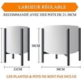 thumbnail image 3 of Soporte para plantas, estante de metal para plantas de estilo simple, soporte para macetas para interiores y exteriores, ancho ajustable para macetas de 20 a 30 cm (maceta no incluida), 3 of 5
