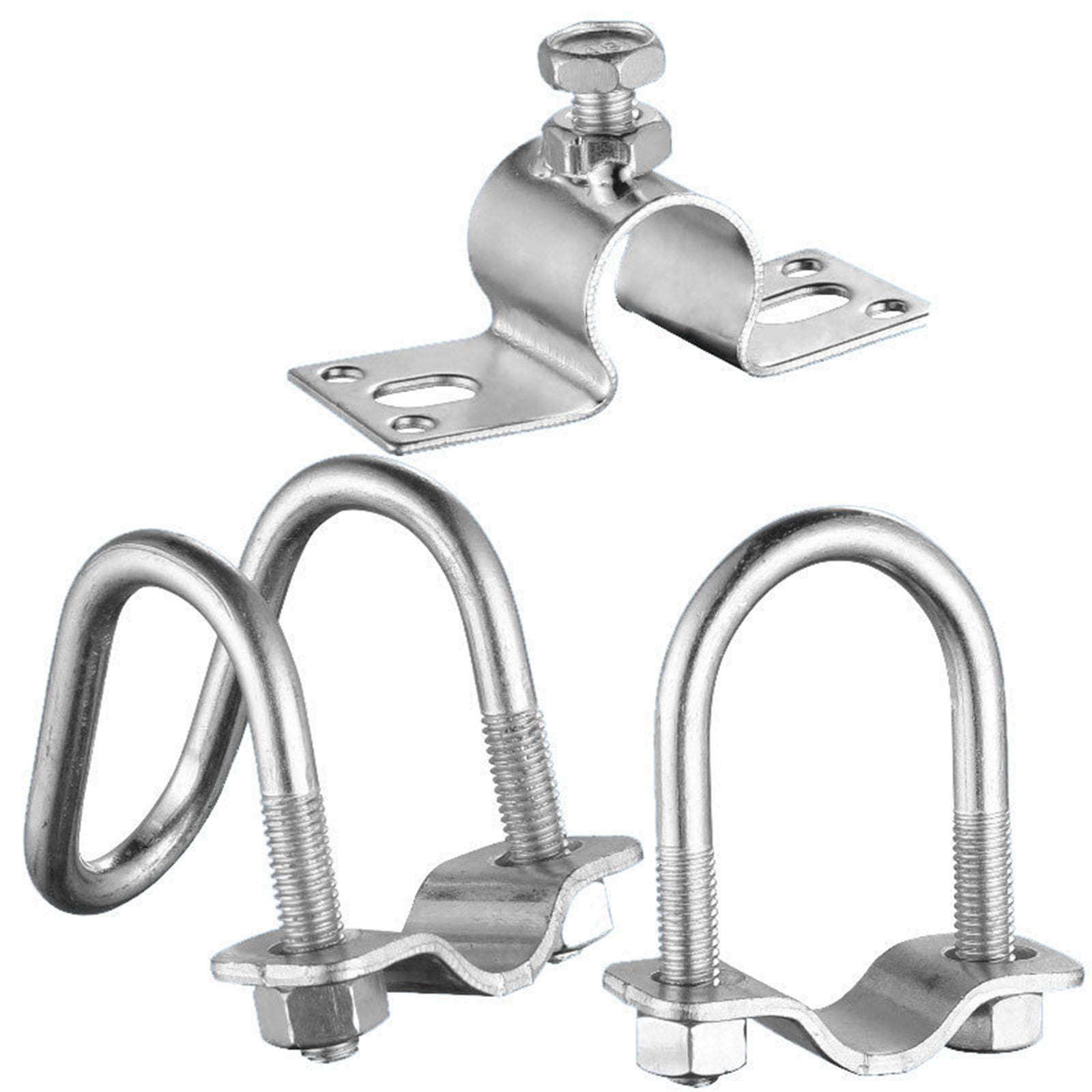 BIBABLYKE 10Pcs Crosses Pipe Clamp Double Screw Bolt Horizontal Vertical Connector Metal Steel Pipes Connector Fixator