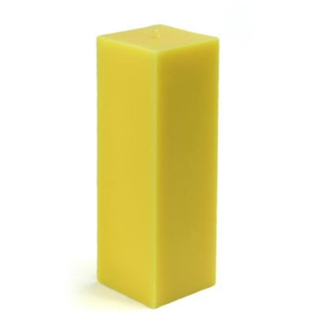Jeco CPZ-155 3 x 9 in. Square Pillar Candles, Yellow
