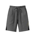 thumbnail image 4 of Linen Shorts for Women Summer Casual High Waisted Wide Leg Shorts for 2026 Comfy Beach Vacation, Bermuda Shorts Women(Grey,L), 4 of 4