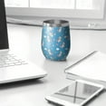 thumbnail image 3 of 12oz Stemless Wine Tumblers Blue Cartoon Unicorn Gift Balloon Cloud Pattern Vacuum Insulated Stainless Steel Travel Tumbler Cups Mug with Lid and Straw for Champaign,Cocktail,Beer with Cleaning Brush, 3 of 5