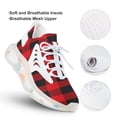 thumbnail image 3 of Buffalo Plaid Red Black Walking Shoes for Men Woman Lightweight Tennis Fashion Elastic Sports Shoes Cushion Basketball Shoes, 3 of 7