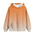 thumbnail image 4 of Eltusu Girls Pullover Hoodies, Gradient Long Sleeve Casual Thermal Sweatshirts with Pockets Orange Size 9-10 T, 4 of 7