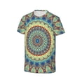 thumbnail image 3 of Honeii Round Mandala1 Print Kids Boy T-Shirt,Breathable Round Neck Tee,Stylish Summer Tee for Boys, for Outdoor Activities and Casual Wear, 3 of 7