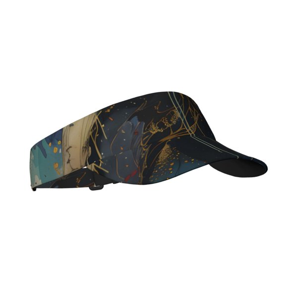 Kdxio Colorful Ink Cute Horse Print Sun Visor Hat Golf Visor Adjustable Velcro Outdoor Sports Cap for Men Women