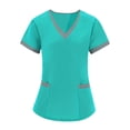 thumbnail image 3 of Mifsaly Women's Medical Scrub Sets Wide Leg Pants Notched V Neck Classic Fit Medical Uniforms Doctors Nurses Healthcare Nursing Scrubs with Pockets M, 3 of 8