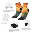 thumbnail image 3 of Uemuo Tropical Sunset Paradise Printed Crew Socks, Moisture-Wicking Socks, Athletic Socks for Men Breathable Cushion Socks Casual Sport Socks for Running Traveling, 3 of 6