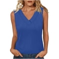 thumbnail image 2 of TAGOLD Womens V-Neck Camisoles Solid Color Ribbed Sleeveless Basic Layering Summer Tank Top, 2 of 5