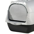 thumbnail image 3 of Hooded Cat Litter Box Deep Loo Anti Splashing Litter Pan Enclosed Cat Toilet Black, 3 of 8