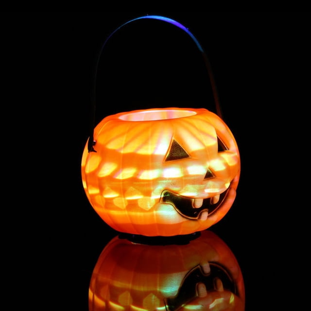 Xihbxyly Farol de Halloween, Diseño de Calabaza Realista, Material Pp, Se Enciende con Botón, Uso Interior y Exterior, Seguro, Sin Llama Abierta, Ideal para Decoración de Fiesta de Halloween, Juego d