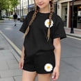 thumbnail image 2 of NAISIBABY Outfit Sets for Girls,Daisy Print Short Sleeve T-Shirt and Shorts Summer 2PC Casual Clothes Black Size 7, 2 of 6