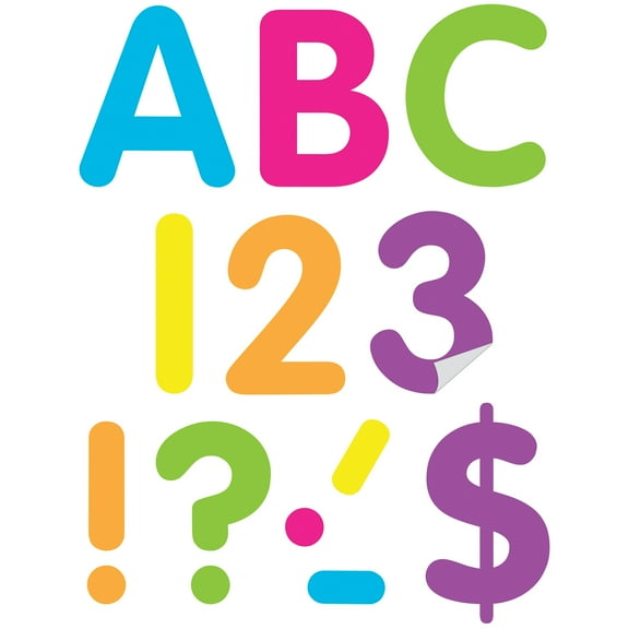Teacher Created Resources Brights 4" Classic Self-Adhesive Letters Uppercase, 108 Pieces