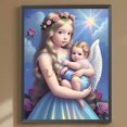 thumbnail image 3 of Pintura de diamante 5D DIY, taladro redondo completo, Kit de ángel para niña pequeña, decoración del hogar, 30x40cm, 3 of 9