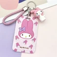 thumbnail image 1 of Llavero con colgante de anime Kawaii Sanrio Hello Kitty Cinnamoroll Kuromi My Melody, tarjetero con cordón y diseño de gato KT para niña, 1 of 2