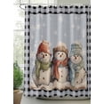 thumbnail image 3 of Christmas Waterproof Fabric Shower Curtain, Blue Snowman Xmas Winter Snowflake Black Plaid Shower Curtain for Bathroom Curtains Bathtubs Hotel Washable Shower Curtains with 12 Hooks Stall 54x78in, 3 of 6