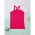 thumbnail image 3 of TSSOE Cropped Tank Tops for Girls Y-Back Spaghetti Strap Sleeveless Tops Casual Sports Vest Camisoles Hot Pink 140, 3 of 6