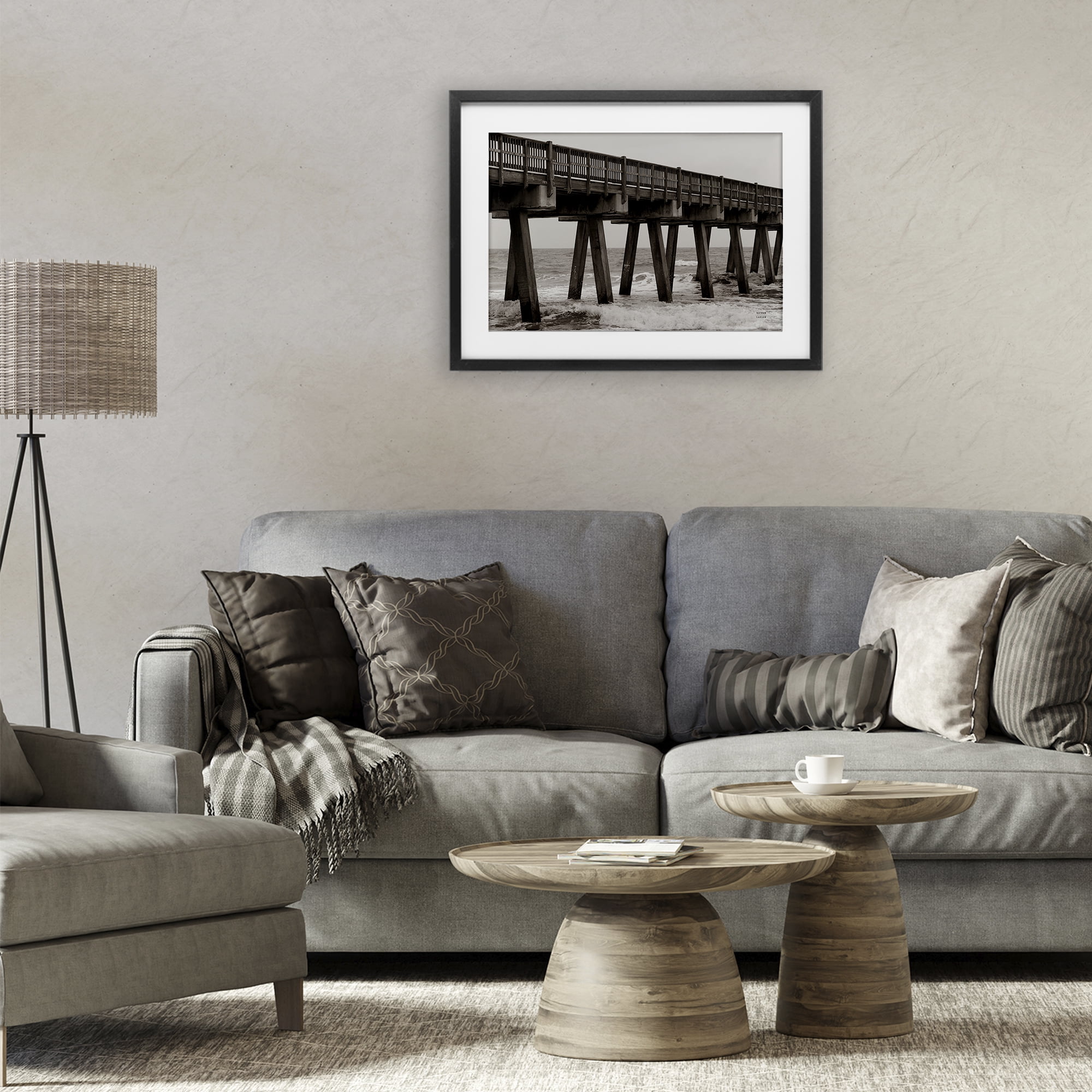 Stupell Industries Pier Angles Structure Black Framed Print Under Glass, design by Nathan Larson