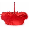 thumbnail image 3 of Flower Girl Basket Petal Basket Wedding Ceremony Basket Romantic Wedding Flower Basket Ceremony Feast Decoration - Red, 3 of 5