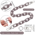 thumbnail image 2 of Cadenas para asas de bolso de 19 pulgadas en 2 colores, correas de cadena para bolso de mano, asa de repuesto de acrílico para bolso de hombro, correa de cadena plana con broches, 2 of 6