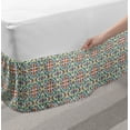 thumbnail image 2 of Geometric Bed Skirt, Spanish Culture Inspired Ornamental Symmetric Floral Arrangement Vivid Palette, Elastic Bedskirt Dust Ruffle Wrap Around for Bedding Decor, 4 Sizes, Multicolor, by Ambesonne, 2 of 2