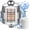 Silver, variant on Shower Filter 25 Stages High Output with 2 Replaceable Shower Filter Cartridges for Hard Water Universal Shower Head Reduces Impurities, Improves Skin & Hair