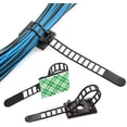 thumbnail image 3 of Juego de 50 bridas de nailon autoadhesivas ajustables para cables y soportes para organizar cables, color negro, 3 of 5