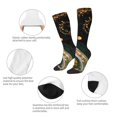 thumbnail image 3 of Fotbe Abstract Gold Floral Galaxy Calcetas Divertidas Estampadas para Hombre y Mujer, Calcetas de Algodón hasta la Rodilla para Caminar, Correr, Enfermería y Embarazo, 3 of 6